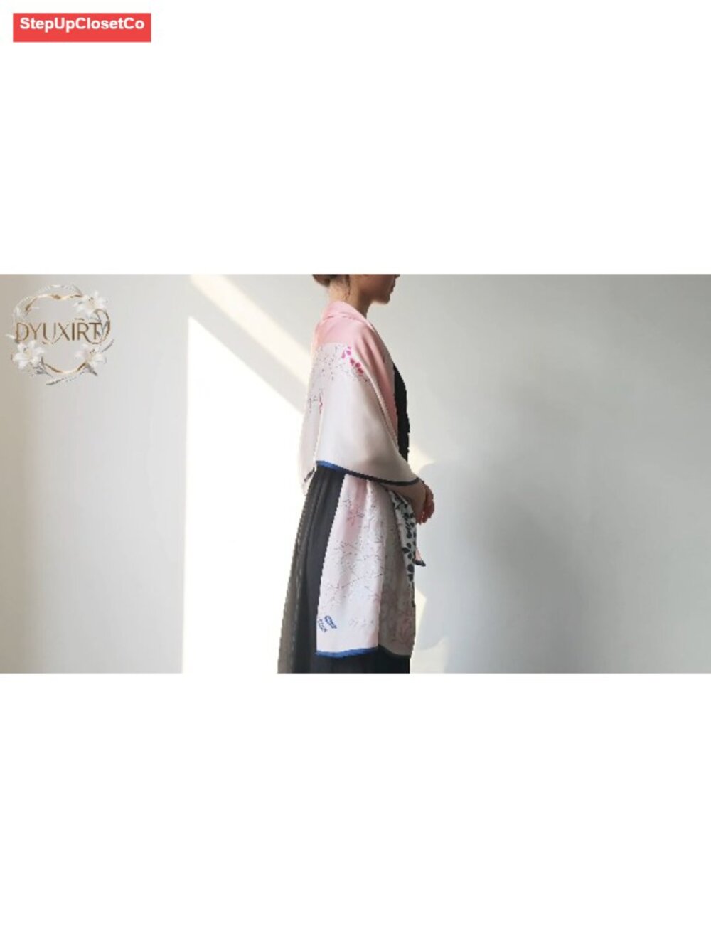 100% Mulberry Silk Oversized Shawl Scarf Sun-Shielding Formal Evening - Picture 6 of 6